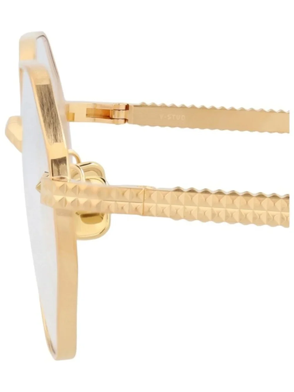 New Valentino Women's Eyeglasses Round Oval Metal Frame Gold Gold Transparent